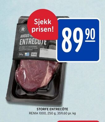 Rema 1000 STORFE ENTRECÔTE tilbud