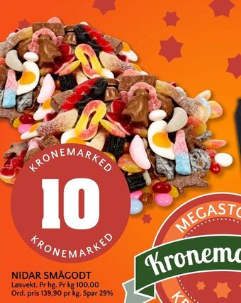 Coop Mega Nidar smågodt tilbud