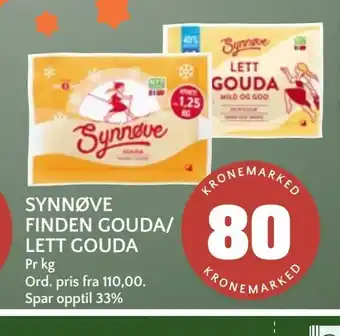 Coop Mega Synnøve finden gouda/ lett gouda tilbud