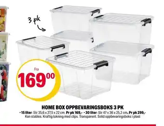 Coop Extra Home box oppbevaringsboks 3 pk tilbud
