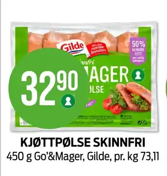 Kiwi Kjøttpølse skinnfri tilbud