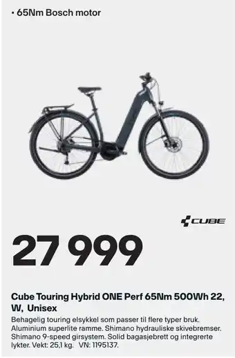 XXL Sport Cube Touring Hybrid ONE Perf 65Nm 500Wh 22, W, Unisex tilbud