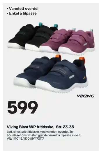 XXL Sport Viking Blast WP fritidssko, Str. 23-35 tilbud
