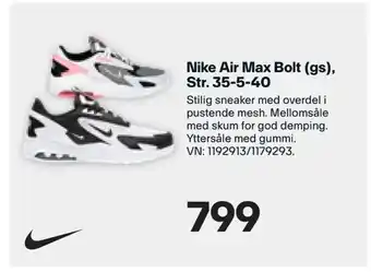 XXL Sport Nike Air Max Bolt (gs), Str. 35-5-40 tilbud