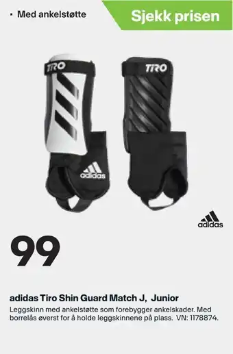 XXL Sport adidas Tiro Shin Guard Match J, Junior tilbud