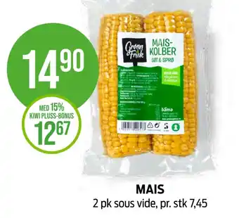 Kiwi Grønn og frisk maiskolbe tilbud