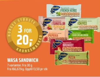 Coop Obs Wasa sandwich tilbud
