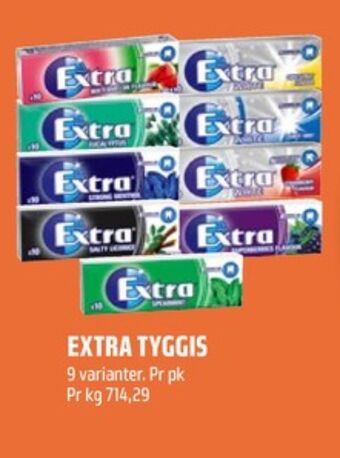Coop Obs Extra tyggegummi tilbud