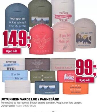 Sport 1 Jotunheim Varde Lue / Pannebånd tilbud