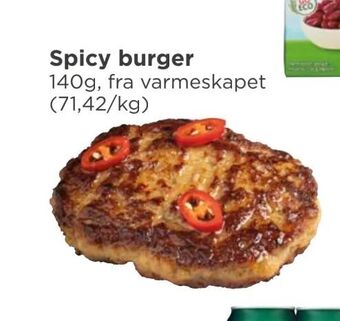 Meny Spicy burger tilbud