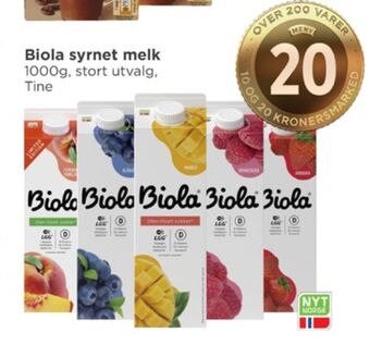 Meny Biola syrnet melk tilbud