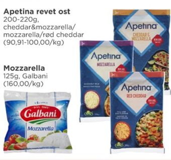 Meny Apetina revet ost tilbud