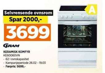 POWER Gram komfyr tilbud