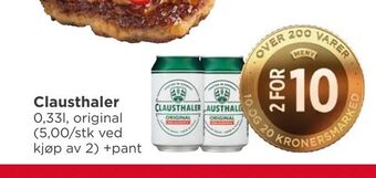 Meny Clausthaler tilbud