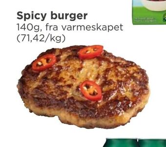 Meny Spicy burger tilbud