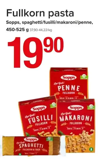 Spar Fullkorn pasta tilbud