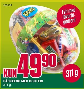 Europris Påskeegg med godteri tilbud