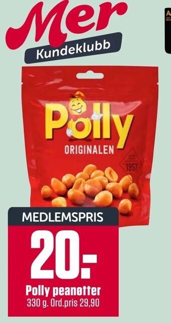 Europris Polly peanøtter tilbud
