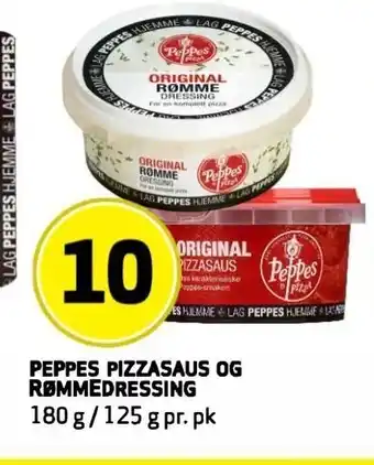 Bunnpris Peppes pizzasaus og riimmedressing tilbud