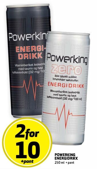 Bunnpris Powerking energidrikk tilbud