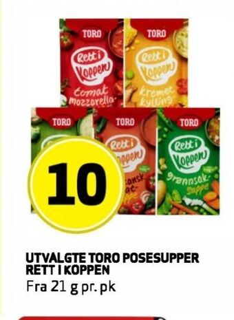 Bunnpris Utvalgte toro posesupper rett i koppen tilbud