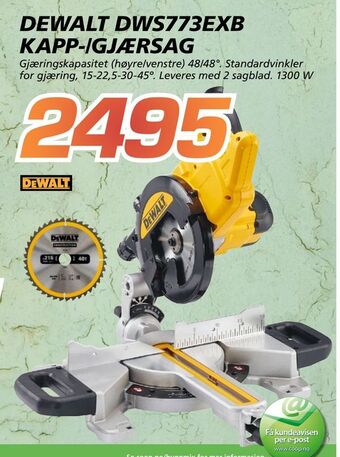 Coop Byggmix Dewalt dws773exb kapp-/gjærsag tilbud