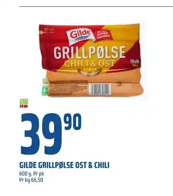 Coop Obs Gilde grillpølse ost & chili tilbud