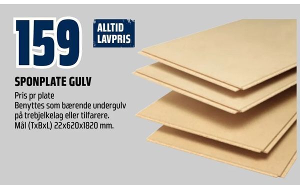 Obs Bygg Sponplate gulv tilbud