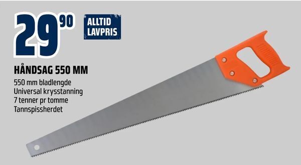 Obs Bygg Håndsag 550 mm tilbud