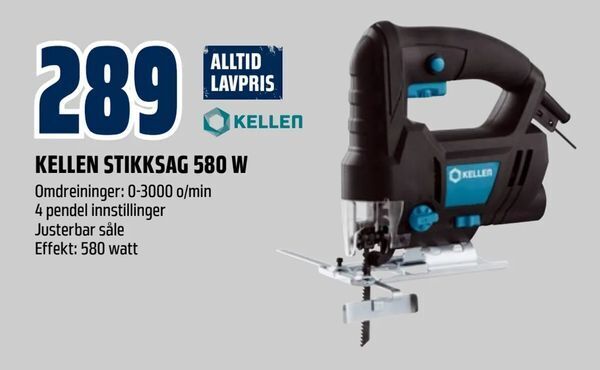 Obs Bygg Kellen stikksag 580 w tilbud