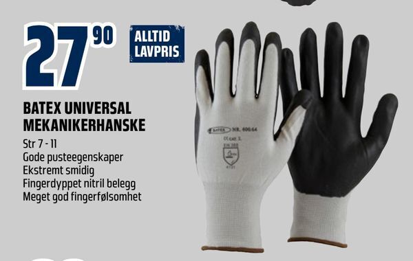 Obs Bygg Batex universal mekanikerhanske tilbud