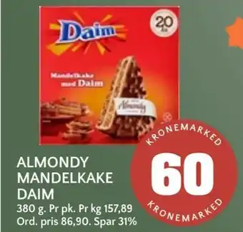 Coop Mega Almondy mandelkake daim tilbud