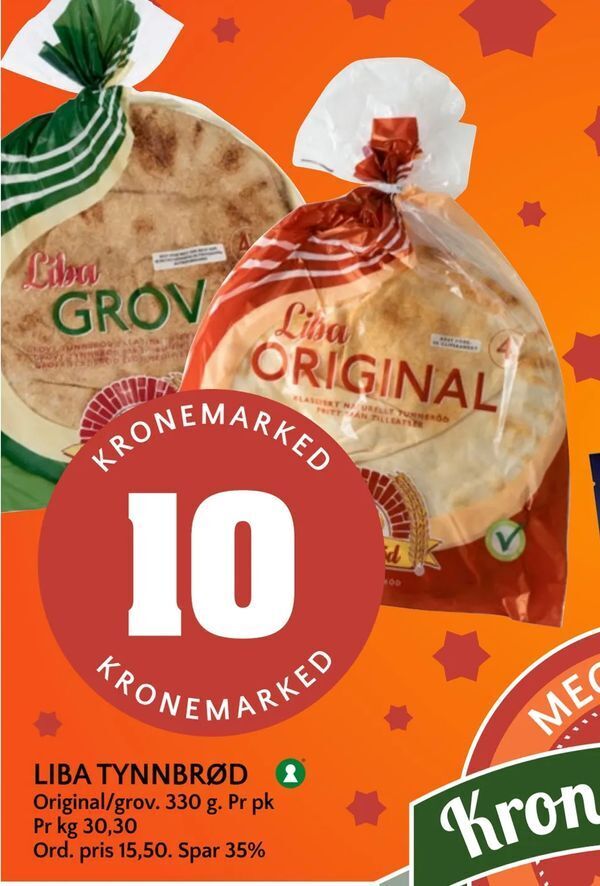 Coop Mega Liba tynnbrød tilbud