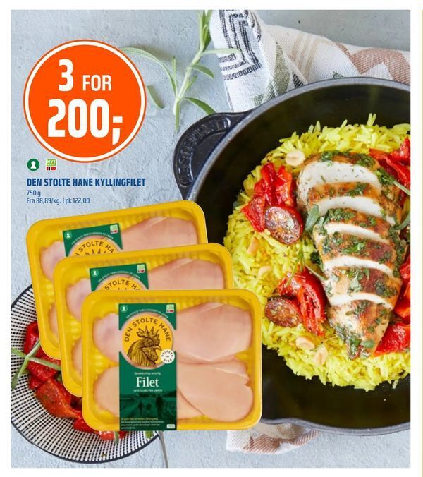 Coop Obs Den stolte hane kyllingfilet tilbud
