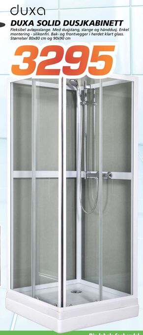 Coop Byggmix Duxa solid dusjkabinett tilbud