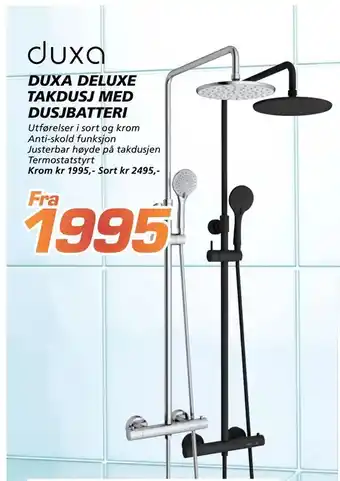 Coop Byggmix Duxa deluxe takdusj med dusj batteri tilbud
