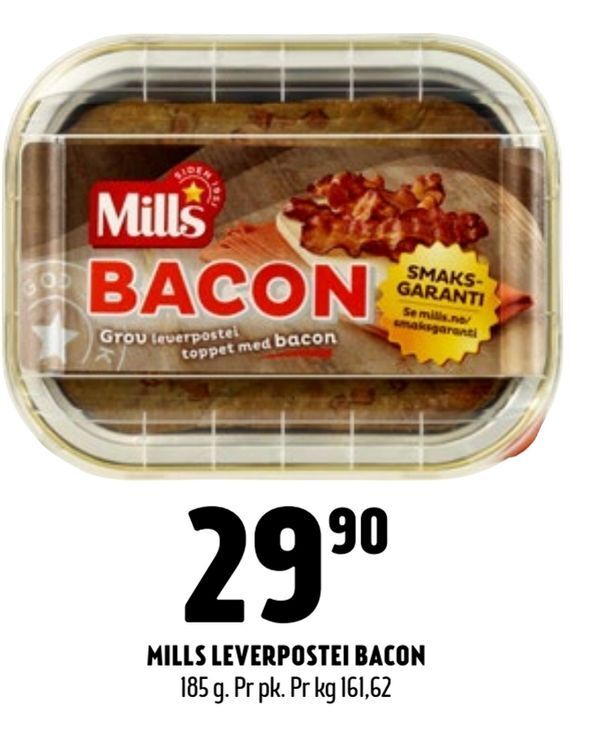Coop Prix Mills leverpostei bacon tilbud