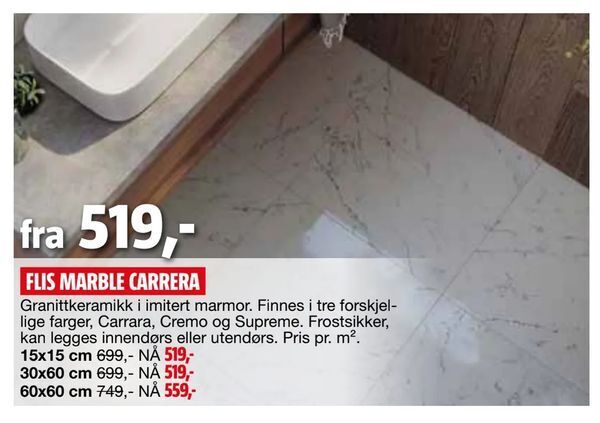 Bauhaus Flis marble carrera tilbud