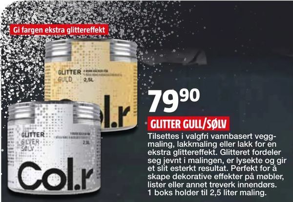 Bauhaus Glitter gull/sølv tilbud