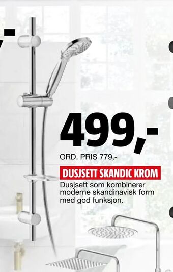 Bauhaus Dusjsett skandic krom tilbud