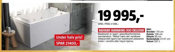 Bauhaus BADEKAR SKARABORG DUO EXCLUSIVE tilbud