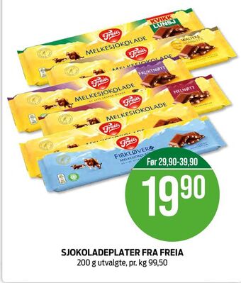 Kiwi Sjokoladeplater fra freia tilbud