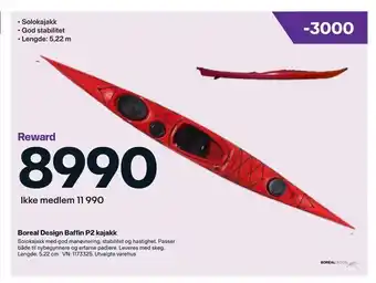 XXL Sport Boreal Design Baffin P2 kajakk tilbud