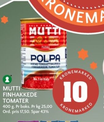 Coop Mega Mutti tomater hakkede tilbud