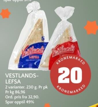 Coop Mega Vestlands lefse tilbud