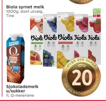 Meny Biola syrnet melk tilbud