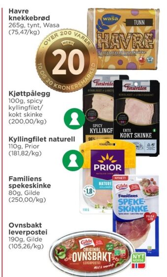 Meny Wasa knekkebrød tilbud