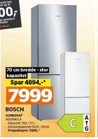 POWER Bosch kombiskap tilbud