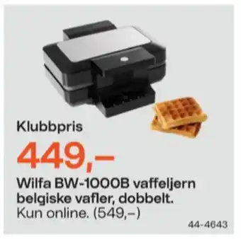 Clas Ohlson Wilfa vaffeljern tilbud