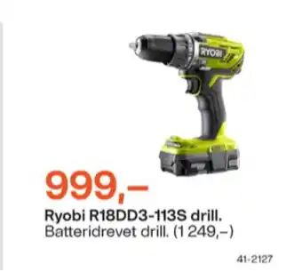 Clas Ohlson Ryobi drill tilbud